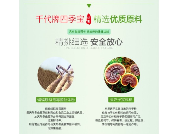 千代牌四季寶膠囊 靈芝蟲草膠囊