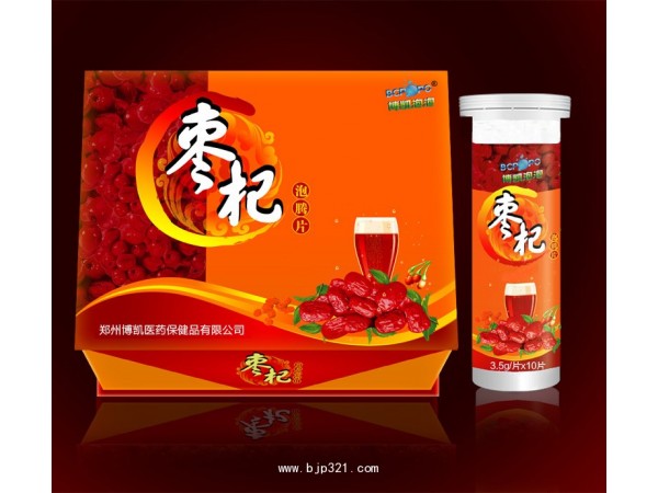 博凱維康牌棗杞營養(yǎng)泡騰片3.5g*10片/管時尚飲料